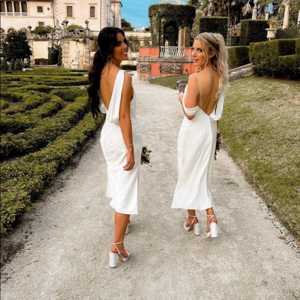 Fame and Partners Francois midi Dress in white